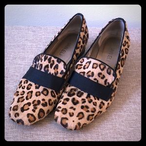 Vaneli Calf hair leopard print shoes.